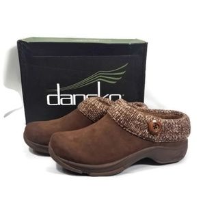 Dansko Kenzie Mule Leather Clog Brown Sz 40/9.5-10